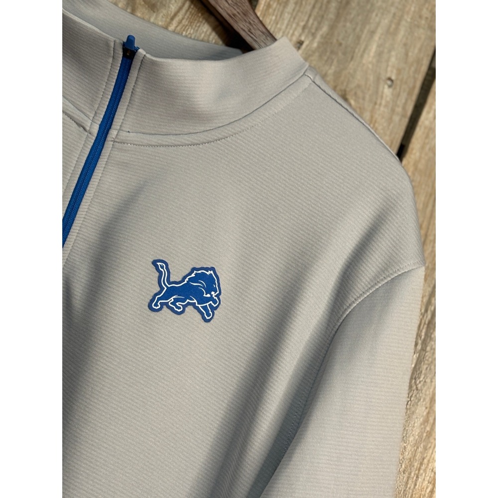 Nike Detroit Lions NFL On-Field Dri-FIT Quarter-Zip Pullover Grey Blue XL - Picture 3 of 9